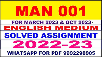 man 1 solved assignment 2022-23 in english | man 1 solved assignment 2022-23 | man 1 2023