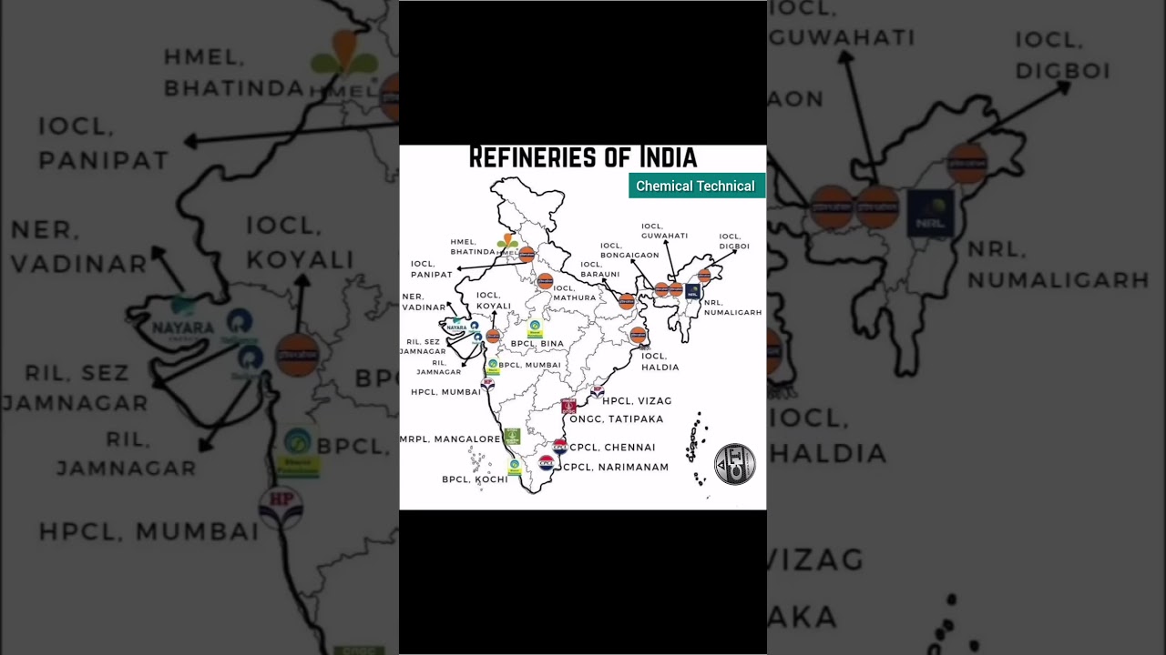 Refinery Of India l Petrochemical Company l No of  Refinery in India l Refinery In Map 