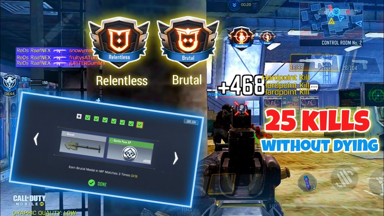 How to get Relentless and Brutal Medal easily | New shovel melee weapon | Call of Duty: Mobile