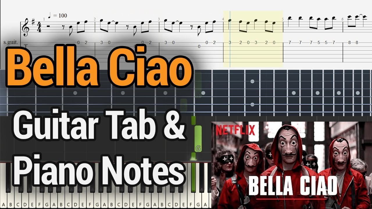 LA CASA DE PAPEL - Bella Ciao Chords for Guitar and Piano - ChordZone.org
