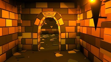 Low-poly modular dungeon walkthrough  - Blender 3.0a