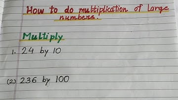 Class-5 Chapter-2 Operation Involving Large Numbers (multiplication)part-1