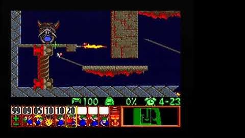 Lemmings SNES Mayhem 2 The Boiler Room 9949 points (99% (99/100 saved )& 16 skills used