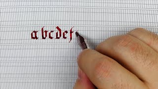 How to use the guidelines to improve your Gothic script – Alphabet - Handwriting practice