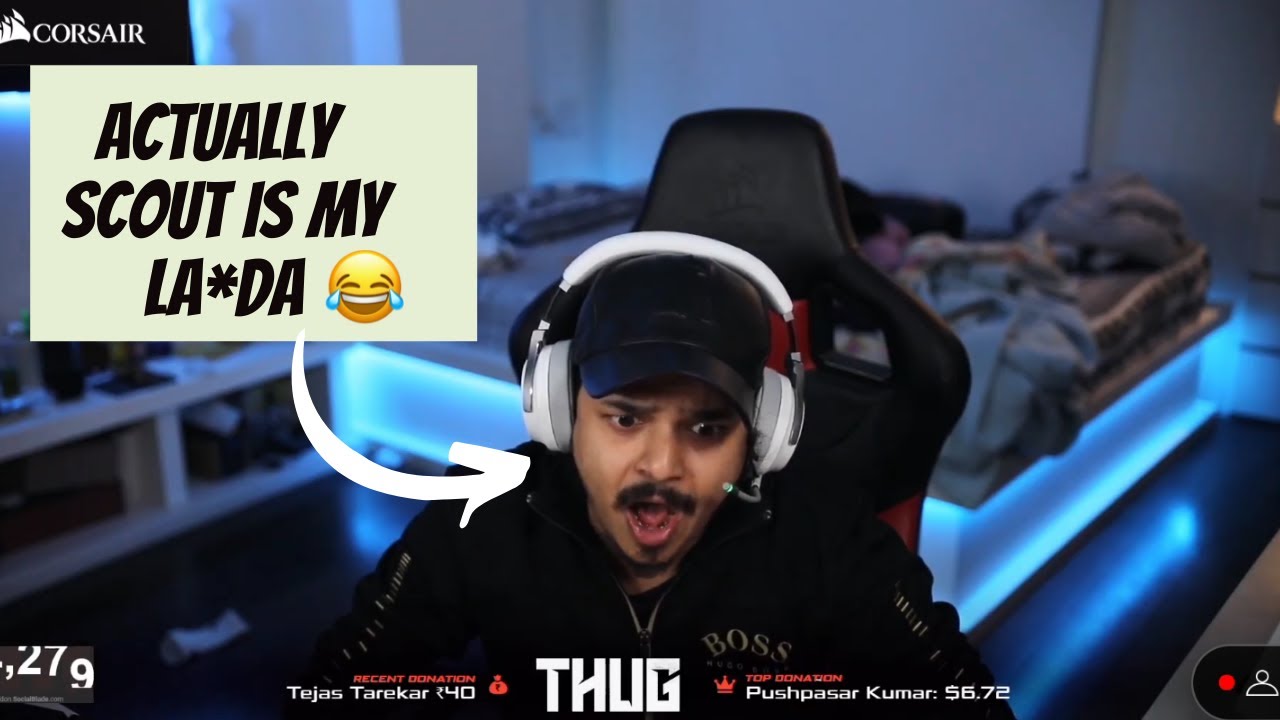 Thug Funny Reaction to Scout Raid Chat😂 | How Thug Entered eSports?