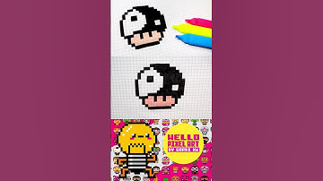 How to Draw Yin Yang Mushroom 🌈🌈🌈 #pixelart