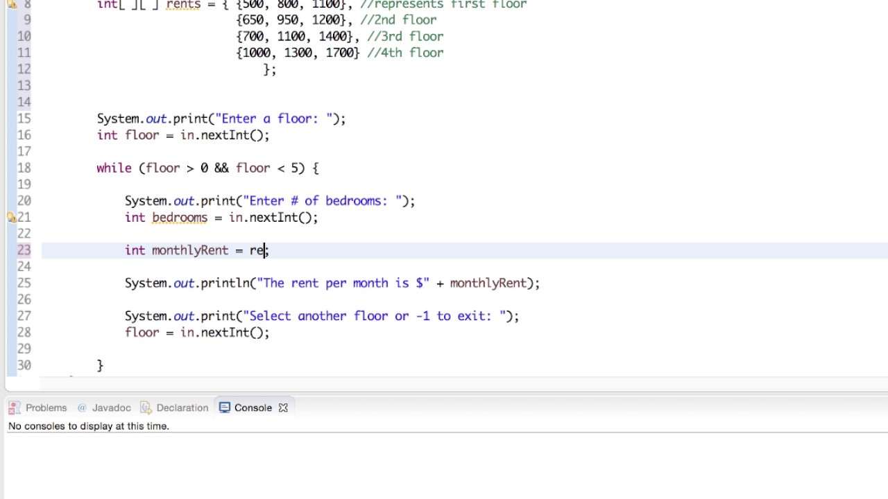 array assignment java