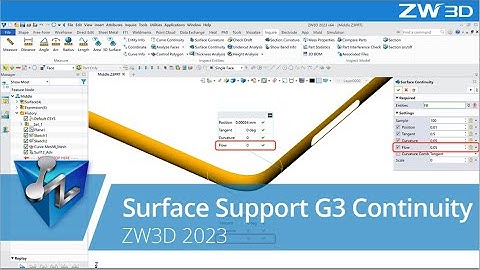 ZW3D 2023 - Surface Supports G3 Continuity
