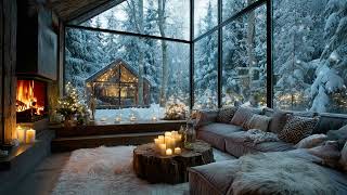 Gentle Piano in Falling Snow ❄️🕯️ Soft Candlelight Atmosphere for Deep Focus Study Time screenshot 5