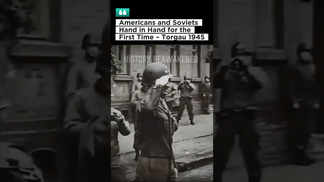 Americans and Soviets Hand in Hand for the First Time – Torgau 1945 | Colorized Footage