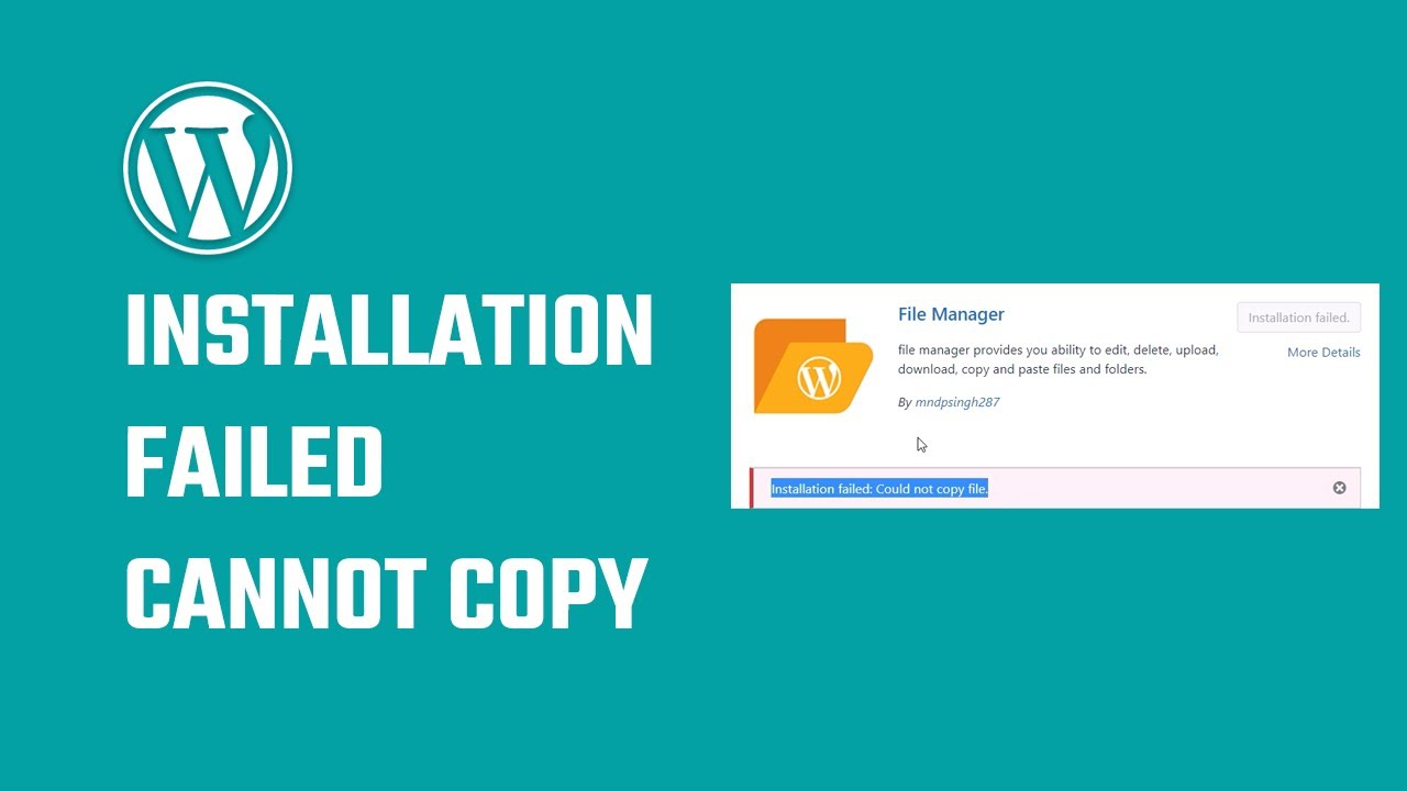 WordPress plugin error: Installation failed cannot copy file | 2022 |  #WordPress 15 - YouTube
