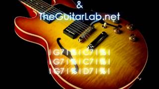 Blues Fusion Guitar Backing Track / Dominant 7th Workout chords