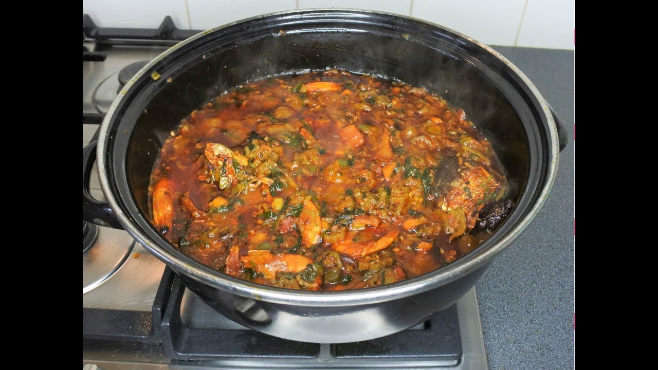 HOW TO Cook okra soup with spinach okra soup AMIFULLEST BEAUTY
