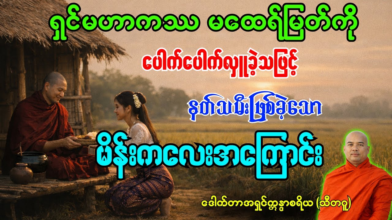 ရှင်မဟာကဿပမထေရ်မြတ်ကိုပေါက်ပေါက်လှူခဲ့၍ နတ်သမီးဖြစ်ခဲ့သူမိန်းကလေးအကြောင်း [ ဒေါက်တာအရှင်ဣန္ဒာစရိယ ]