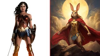 Rabbit version of Superheroes|| Marvel & DC #wonderwoman #dc #marvel #movie ‎#ai #superhero