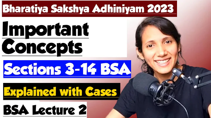 BSA Lecture 2 | Section 3 to 14 of Bharatiya Sakshya Adhiniyam 2023 explained with cases