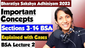 BSA Lecture 2 | Section 3 to 14 of Bharatiya Sakshya Adhiniyam 2023 explained with cases
