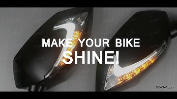 motorcycle rear view mirrors Lucifer with sequential effect LED turn signals and running lights