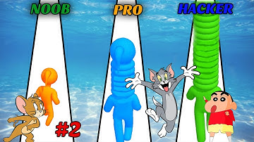 NOOB vs PRO vs HACKER | In Long Neck Run | With Tom And Jerry | Clone Locker Gamer
