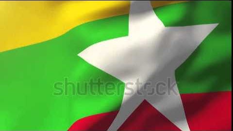 Burma flag waving in the wind. Looping sun rises style. Animation loop Stock video by