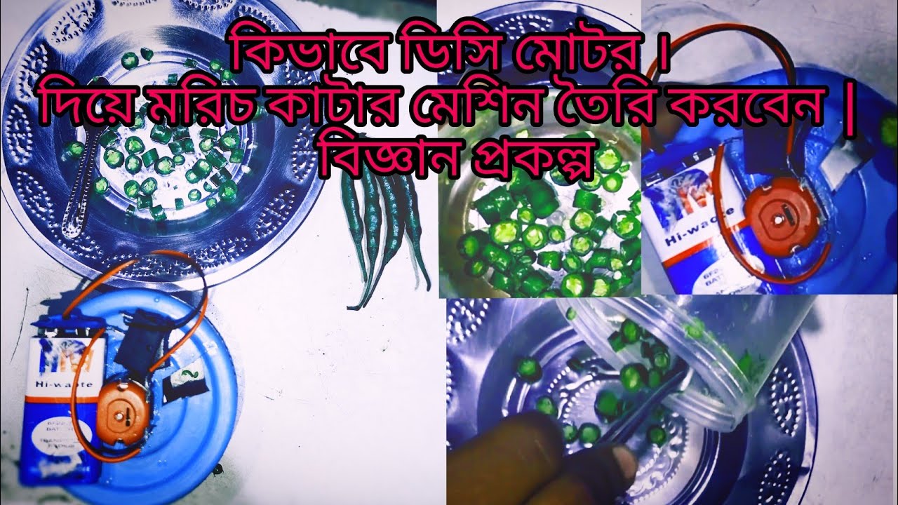 How to make chilli cutting machine with DC motor  Science project
