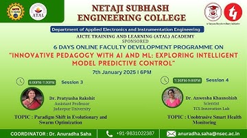 ATAL FDP on Innovative Pedagogy with AI & ML: Exploring Intelligent Model Predictive Control D2S3