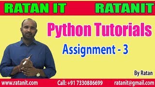 Python tutorials  | Assignment  Part - 3|By Ratan Sir