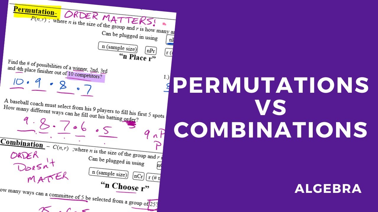 Permutations vs Combinations - YouTube
