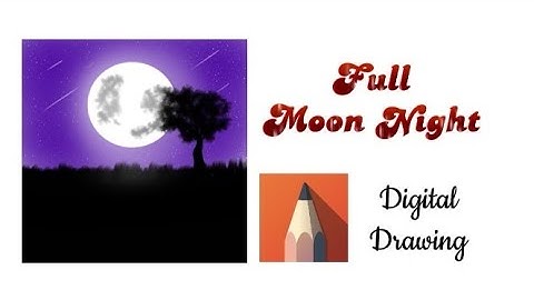 Digital drawing tutorial of full moon night l Autodesk sketchbook