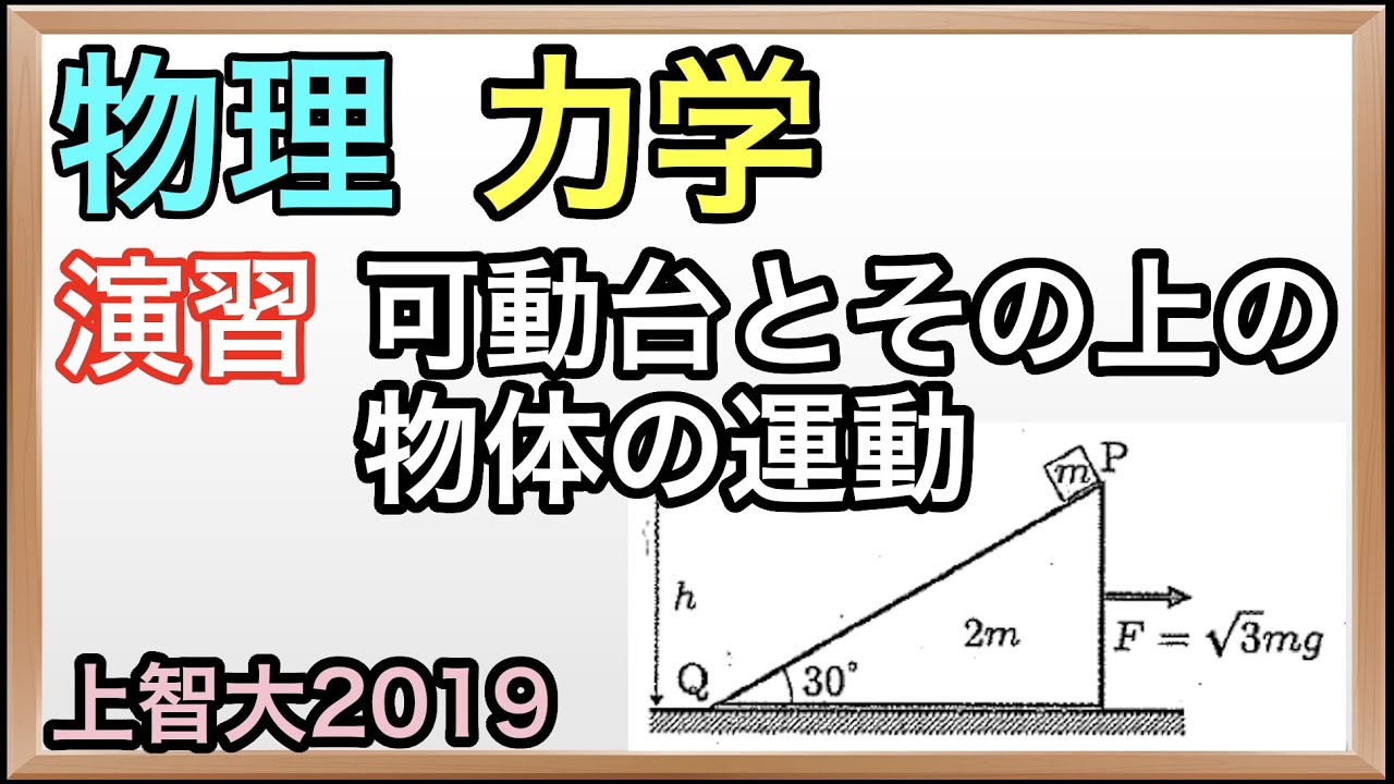 大学入試物理解説：上智大2019年第1問（力学：可動台とその上の物体の