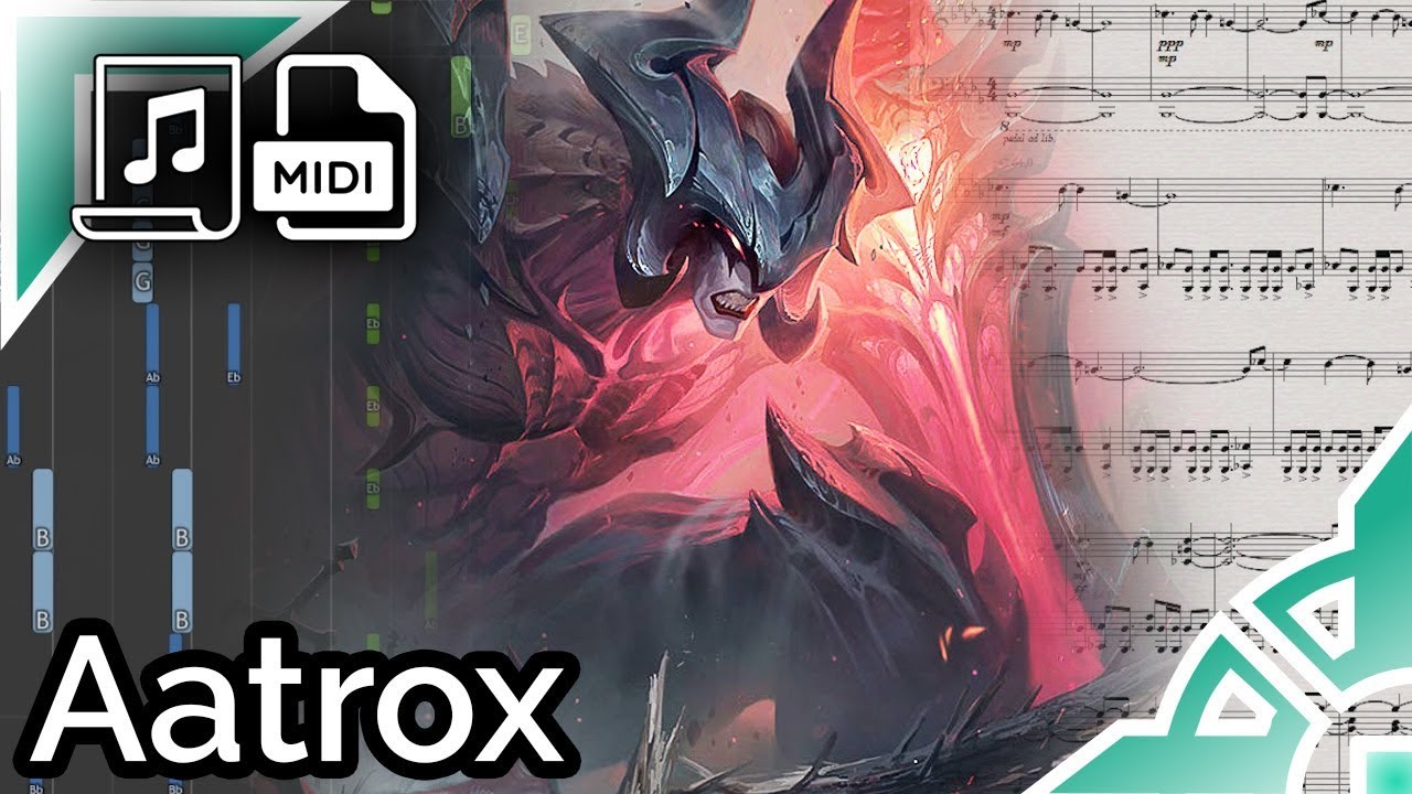 Aatrox login theme - League of Legends (Synthesia Piano Tutorial)