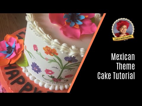 How To Make A Mexican Theme Cake Painting With Food Coloring On