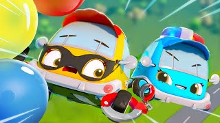 Police Car Catches Thief | Monster Trucks | Car Cartoon | Kids Song | Kids Cartoon | BabyBus