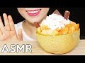 ASMR MELON BINGSU (Korean SHAVED ICE DESSERT) *CRUNCHY&JUICY* 멜론빙수 리얼사운드 먹방