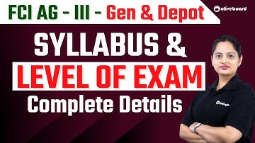FCI GA 3 General & Depot 2022 | Complete Syllabus & Level of Exams | By Harshita Ma
