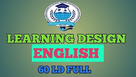 B.ED ENGLISH FULL LEARNING DESIGN 60 LD