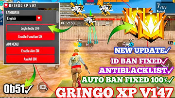 GRINGO XP V147 | OB51 FF HACK | FREE FIRE MOD MENU | GRINGO XP HACK | FF HACK