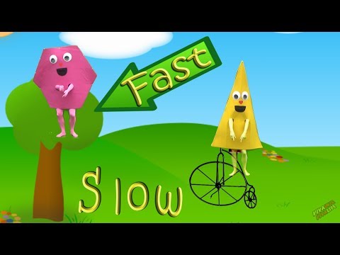 The Shapes | VIVASHAPES | Fast and Slow | SHAPES IN REAL LIFE. Video for kids.