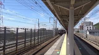 【一瞬のうちに通過！】東海道新幹線 N700系 阪急京都線 7300系＋8300系 上牧駅