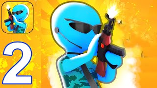 Stickman Base Attack - Walkthrough Gameplay Part 2 - Stickman Base War 14 - 30 Levels (iOS, Android)