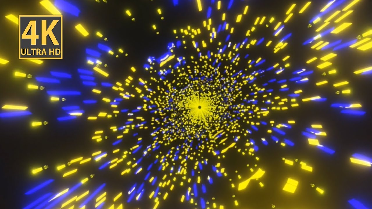 VJ LOOP NEON Yellow Blue Bokeh Tunnel Abstract Background Video Simple ...