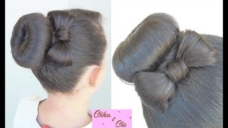 Donut Bun Bow!! | Updo Hairstyles | Cute Girly Hairstyles