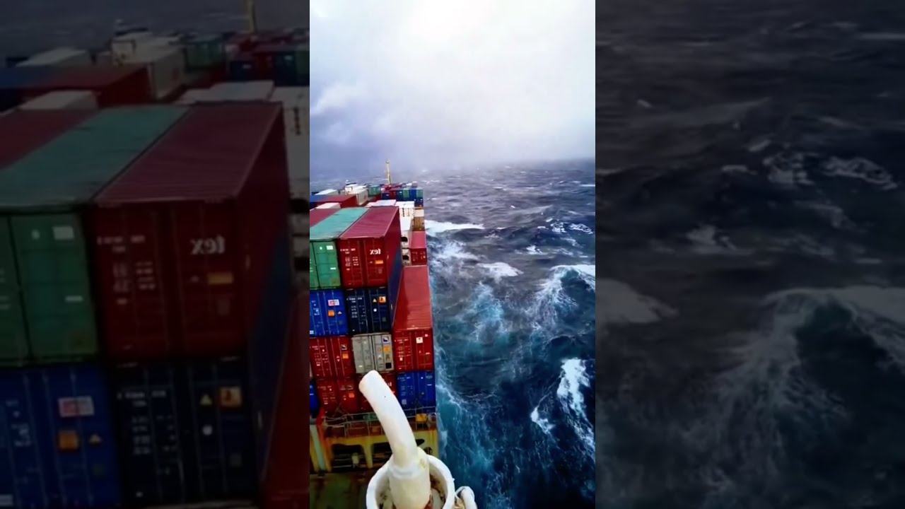 Giant Waves And Ships At The North Sea Northsea Ship
