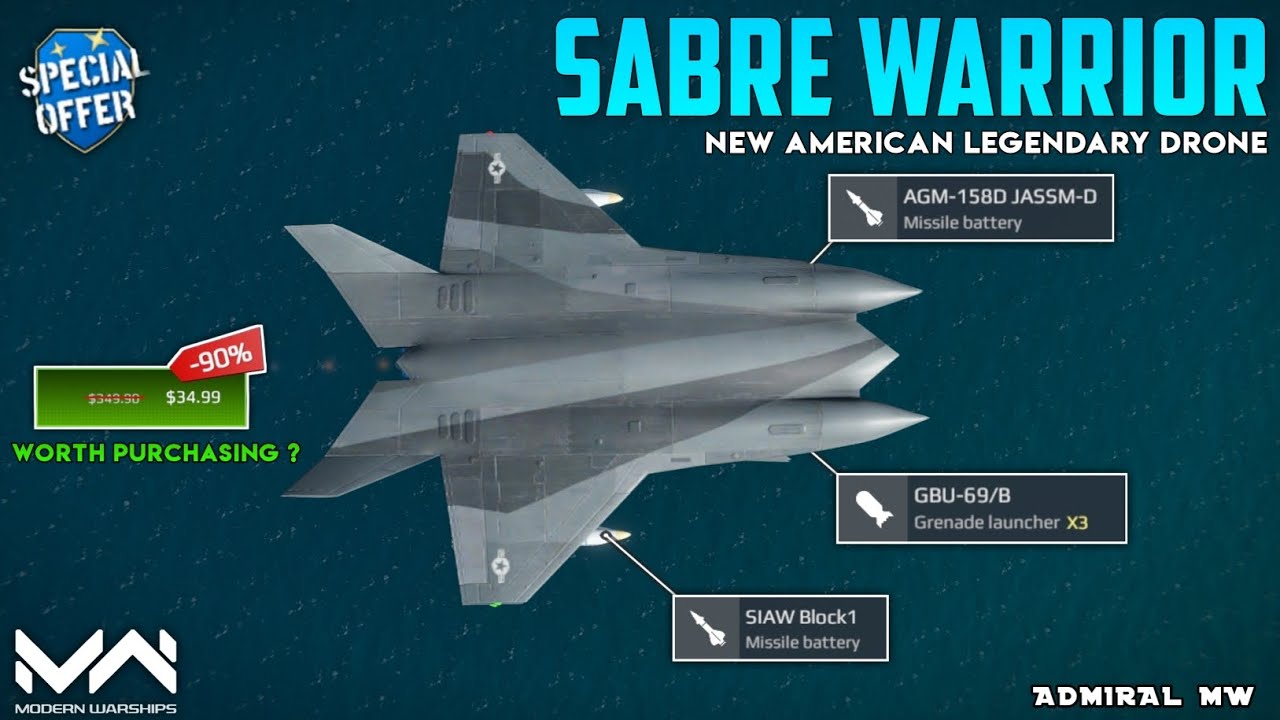 Modern Warships: Sabre Warrior New Legendary Drone/Review 