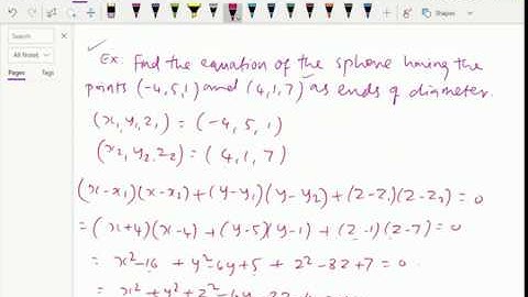 Analytical solid geometry : - ( Equation of sphere with the points as an ends of a diameter ) - 72.