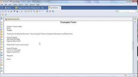 Redact credit card numbers with REGEX using Midas Rich Text LSX