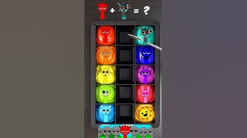 Guess the color of the character and the horror character💀Color mixing Sprunki #satisfying #sprunki