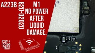 A2338 M1 MacBook Pro doesn't turn on after liquid damage. Can it be fixed?