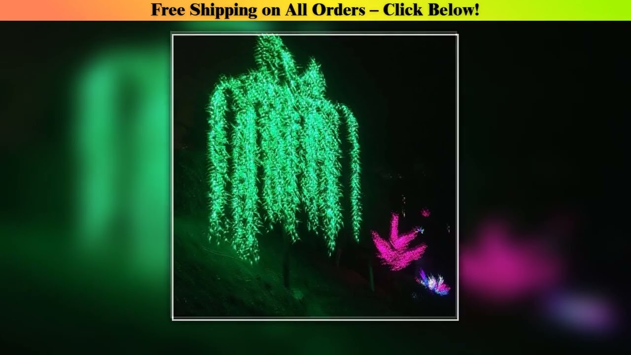 Led Artificial Willow Weeping Tree Light Outdoor Use 3m/9.8ft Height 2304pcs LEDs Rainproof