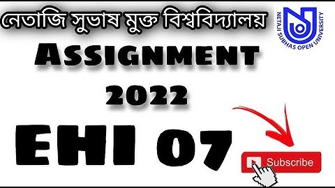 NSOU BDP EHI -7 Assignment Answer 2022 | History paper EHI 07 | Style With BONI